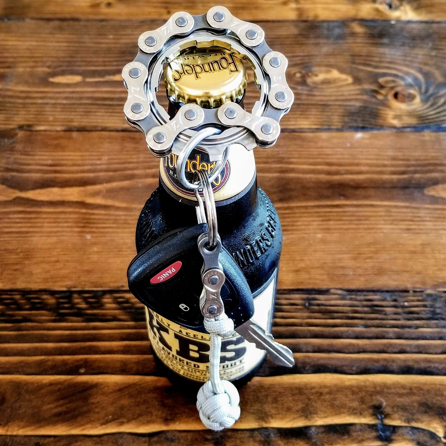 Gear & Chain Bottle Opener Keychain