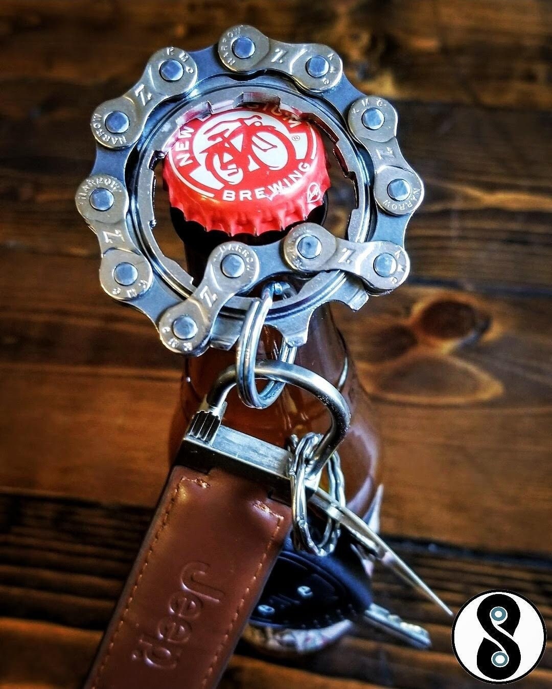 Gear & Chain Bottle Opener Keychain