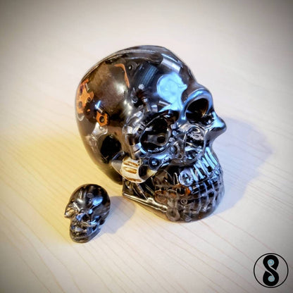 Epoxy Skull w/ Bike Parts