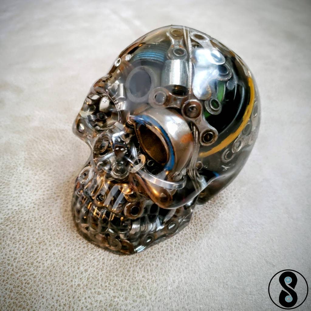 skull fahrradhelm Epoxy Skull w/ Bike Parts